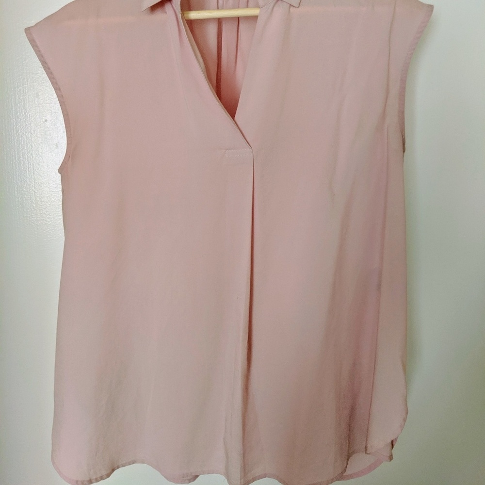 Pink Cap-sleeve Blouse